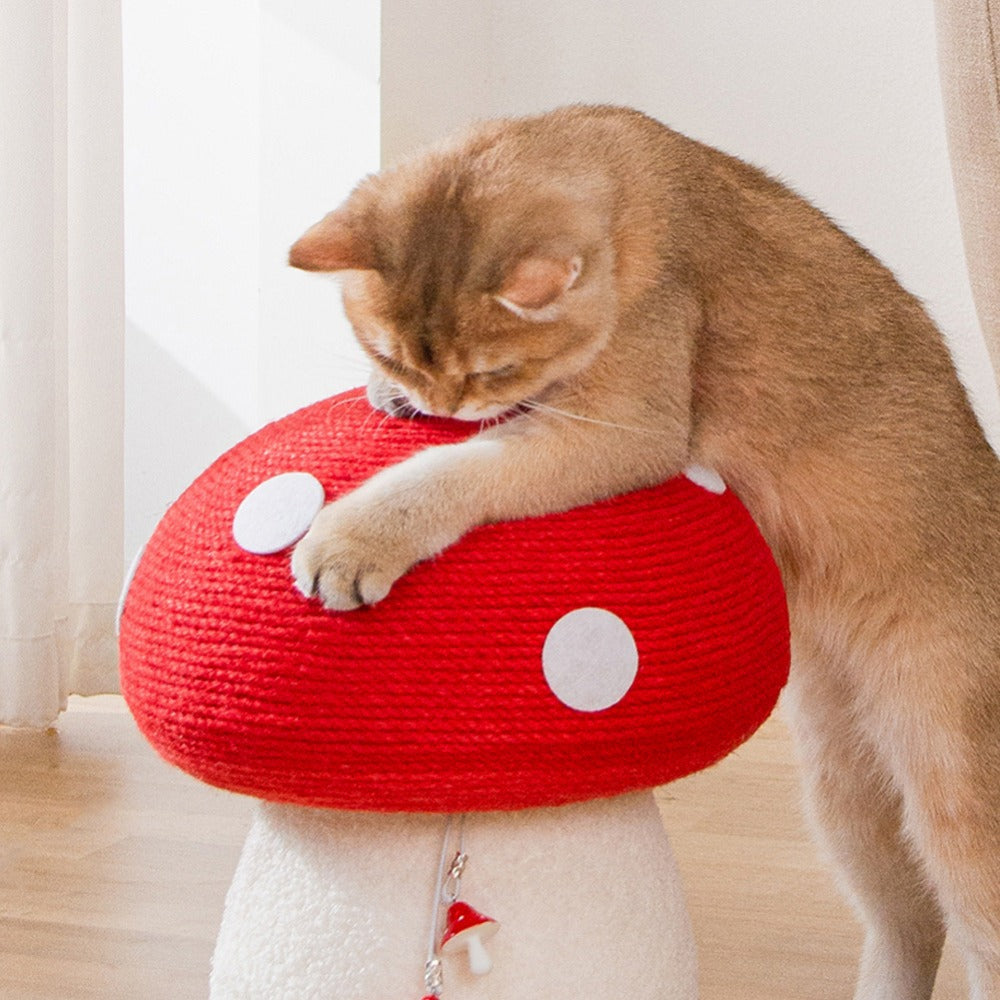 Mushroom Cat Scratching Post 28x28x34cm – Cute Sisal Scratch Pad for Indoor Cats, Furniture Protector & Claw Maintenance Cat Scratcher