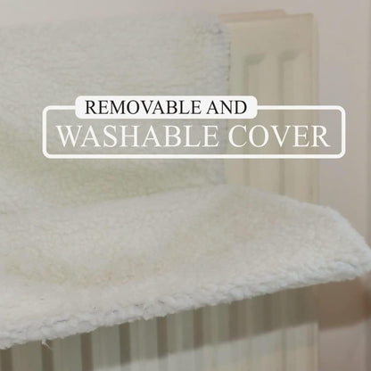Cat Radiator Bed | Warm Fleece Hammock With Washable Cover | Hanging Radiator beds For Indoor Cats for Kittens & Cats (44x29x23cm) (White Pet Radiator Bed)