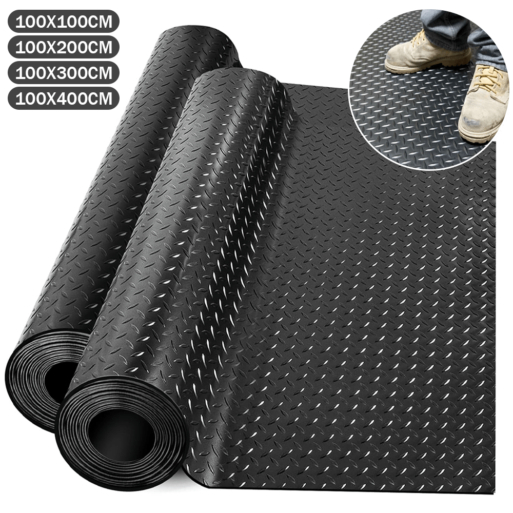 1/2/3/4 Square Meters of Rubber Floor Mats, Garage Floor Mats, 3MM Thick Leaf-Patterned Anti-Slip Rubber Floor Mats, Multi-Functional Rubber Floor Mats
