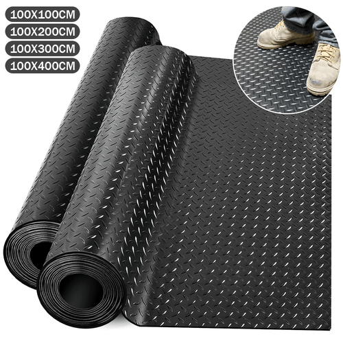 1/2/3/4 Square Meters of Rubber Floor Mats, Garage Floor Mats, 3MM Thick Leaf-Patterned Anti-Slip Rubber Floor Mats, Multi-Functional Rubber Floor Mats