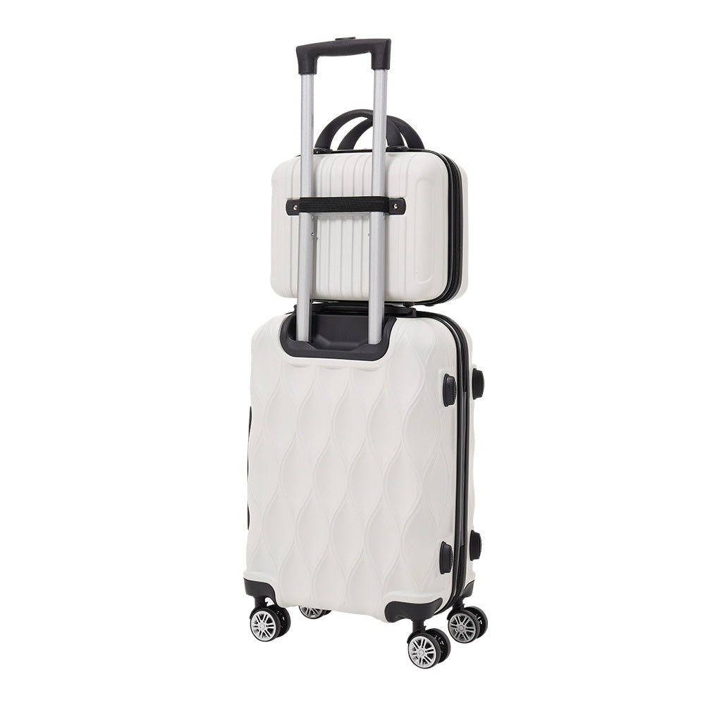 Luggage Sets of 2 Piece, Suitcase Set, Cabin Suitcase with Wheels, Hand Luggage Suitcase and Toiletry Bag with Beauty Case, 20''+14'' Inch