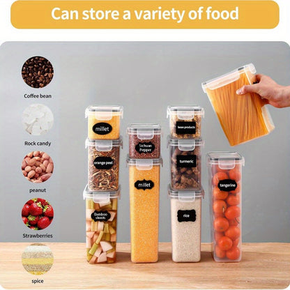 84/20/14pcs Food Storage Tanks, (84/20/14 Jars And 84/20/14 LIDS) Kitchen Storage Boxes, Food Organization, Plastic Can Sets, Suitable for Grains, Pasta, Flour And Sugar, Food Preservation Boxes, Made of And Healthy Materials