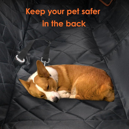 Dog Car Seat Cover, Dog Hammock for Car Back Seat, Car Dog Bed with Mesh Window and Storage Pocket