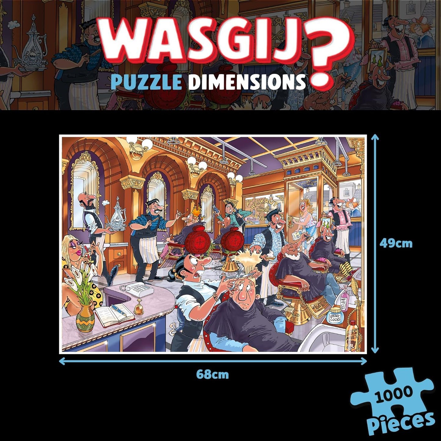 Wasgij Mystery 27, A Close Shave - Unique 1000 Piece Jigsaw Puzzles - Colourful, Challenging & Brainteasing 1000 Pcs Jigsaw Puzzle - Jumbo