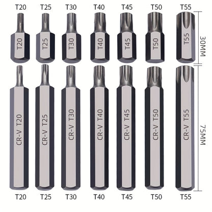 Hex Torx Star & Spline BIT Socket Set 3/8" & 1/2"dr Long & Short Reach Allen Key