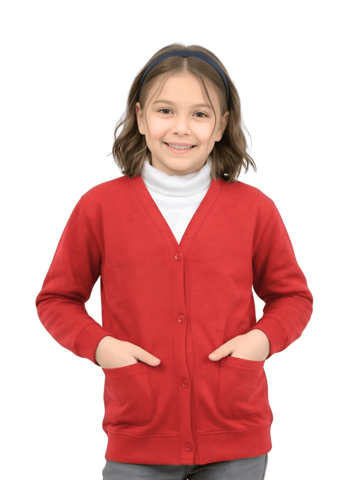 GW CLASSY OUTFIT Girls Button Cardigan Kids School Unifrom Cardigan Fleece Schoolwear Comfortable and Lightweight