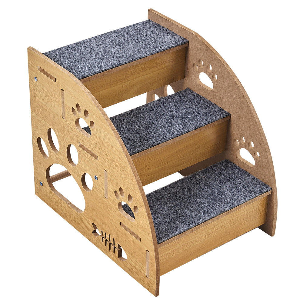 Training Step Ladder | Pet Steps Training | Pet Stairs | Indoor Pet Stairs | Dog Ramp | High Bed Climbing Dog Bed Steps Non-slip Wooden Dog Stairs For Large/medium/small Dogs & Cats Pet Supplies 30*40*35cm