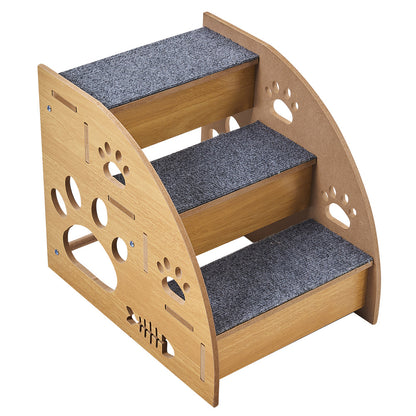 Training Step Ladder | Pet Steps Training | Pet Stairs | Indoor Pet Stairs | Dog Ramp | High Bed Climbing Dog Bed Steps Non-slip Wooden Dog Stairs For Large/medium/small Dogs & Cats Pet Supplies 30*40*35cm