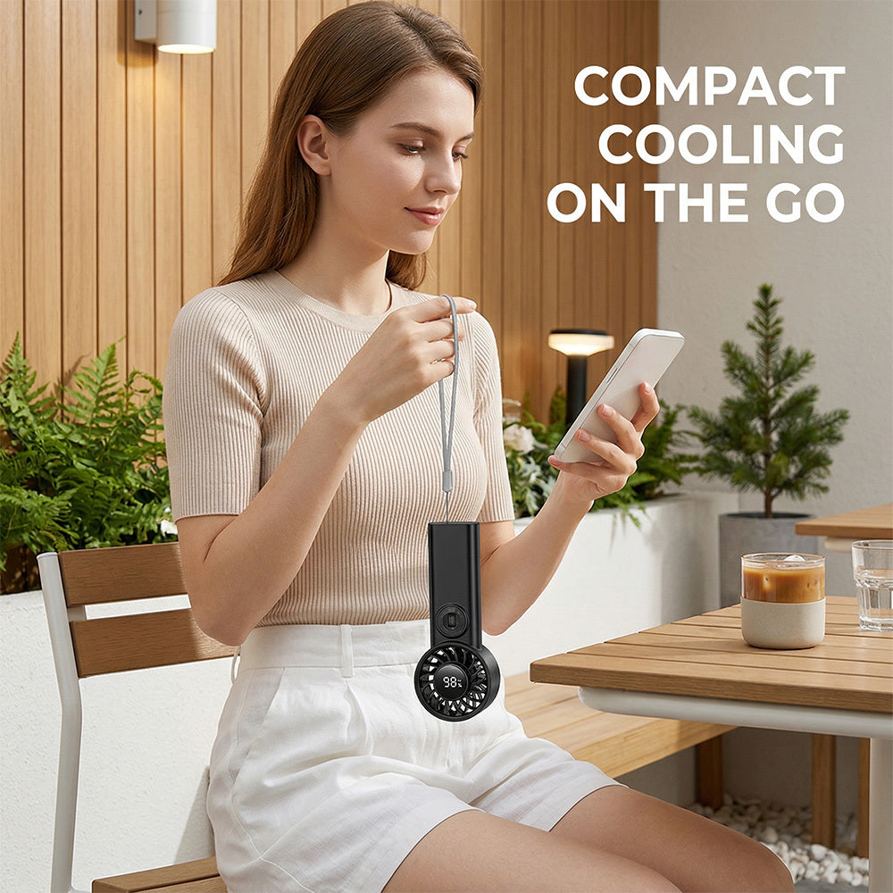 3600mAh Portable Handheld Fan, High Speed Turbo Cooling Pocket Fan, Rechargeable Personal Mini Fan, Up to 30Hrs Working Time, Lightweight Fan for Travel Outdoor Indoor, Black