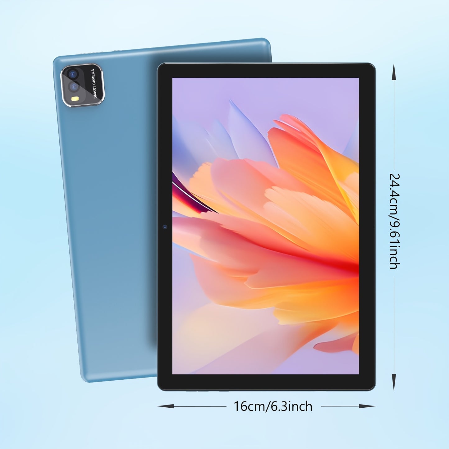 10.1-inch Android 15 Tablet with Multiple Options (tablet with Case/tablet with Keyboard Set), 12 (3+9) GB RAM, 64GB ROM, 1280 * 800IPS, 2.0MP+8.0MP, 6000mAh Long-life Battery, Newly Upgraded System, Daily Use, Study And Office