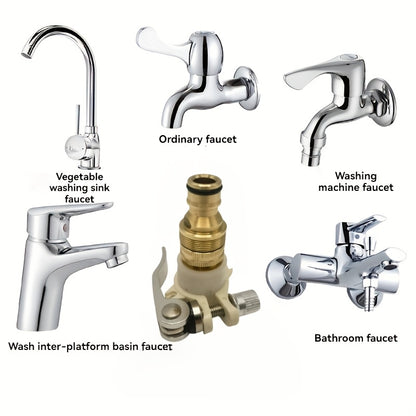 3-in-1 Brass Faucet Adapter Set - Garden Quick Connect Hose Fittings, Multi-functional Hose Converter Kit, Universal Hose Fixtures, Garden Irrigation Hose Accessories