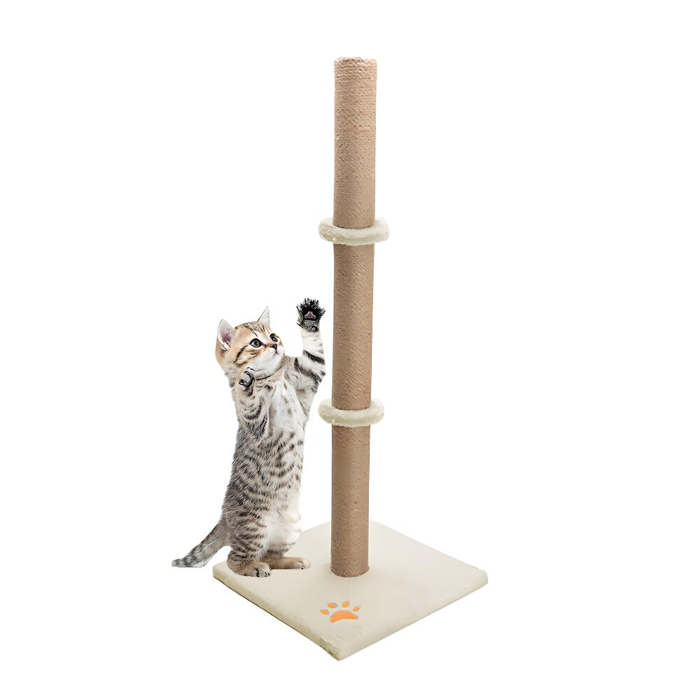 Cat Scratching Post 89 Cm Vertical Cat Tree For Pet Cats Climbing Frame With Soft Plush Carpet-Covered Base And Sisal Pole For Pet Cats