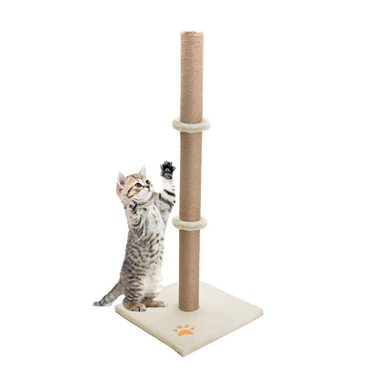 Cat Scratching Post 89 Cm Vertical Cat Tree For Pet Cats Climbing Frame With Soft Plush Carpet-Covered Base And Sisal Pole For Pet Cats