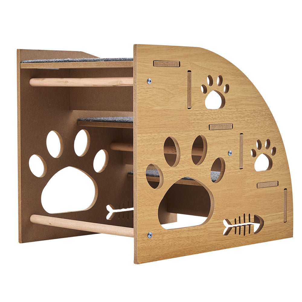 Training Step Ladder | Pet Steps Training | Pet Stairs | Indoor Pet Stairs | Dog Ramp | High Bed Climbing Dog Bed Steps Non-slip Wooden Dog Stairs For Large/medium/small Dogs & Cats Pet Supplies 30*40*35cm