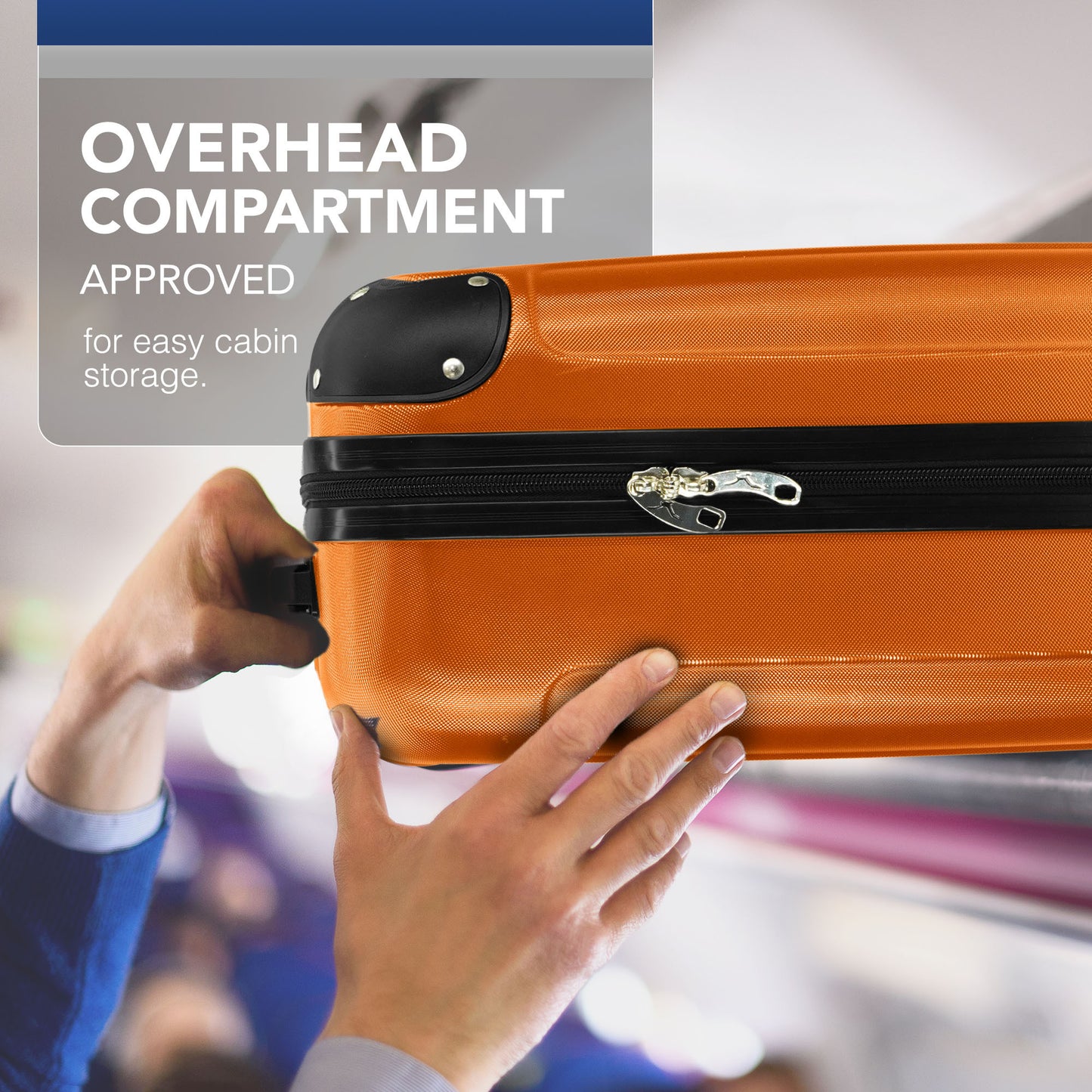 LUGG Skywander 15 Inch (45x34x20cm) Lightweight Underseat Cabin Bag EasyJet Approved Carry-On Suitcase, Durable ABS Hard Shell, Smooth Double Spinner Wheels, Water Resistant & Compact Travel Luggage (45x34x20cm)