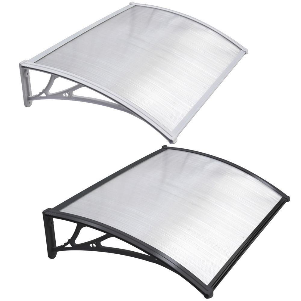 Costoffs Door Canopy, Door Awning Shelter, Outdoor Awning Canopy, Window Rain Shelter, Front Door Awning Window Outdoor Rain Shelter Cover for Garden Door Porch, Roof, Patio, 120 x 76 cm, Black/White