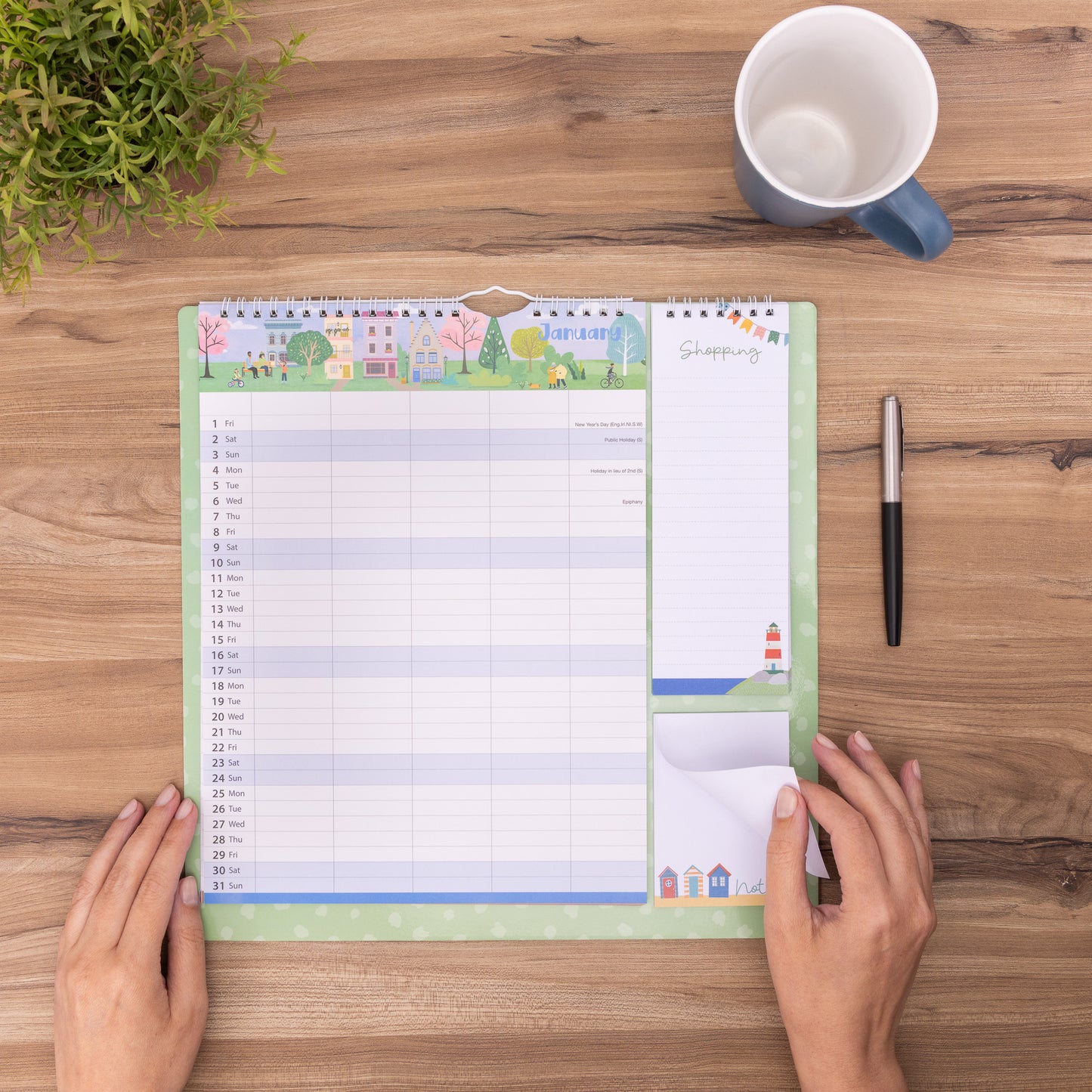 Evelay 2027 Family Planner Calendar – 5 Column Wall Organiser with Shopping List & Notepad | Large Month-to-View Schedule for Busy Homes, Kitchens & Offices