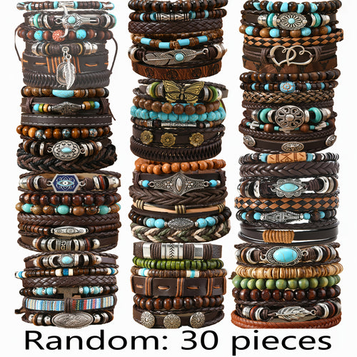 Random 30pcs Set Out of 30 Designs, Random Patterns And Colors, Fashionable Retro Literary Combination Set, Premium Feel Suitable for Business Gifting, Christmas Present, Halloween Gift, New Year Present