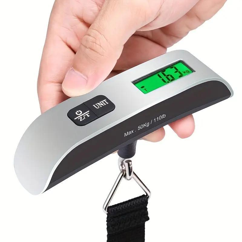 Compact 110lb/50kg Digital Luggage Scale with Backlight Display – Portable Handheld Electronic Weighing Device for Travel, Suitcases, and Baggage