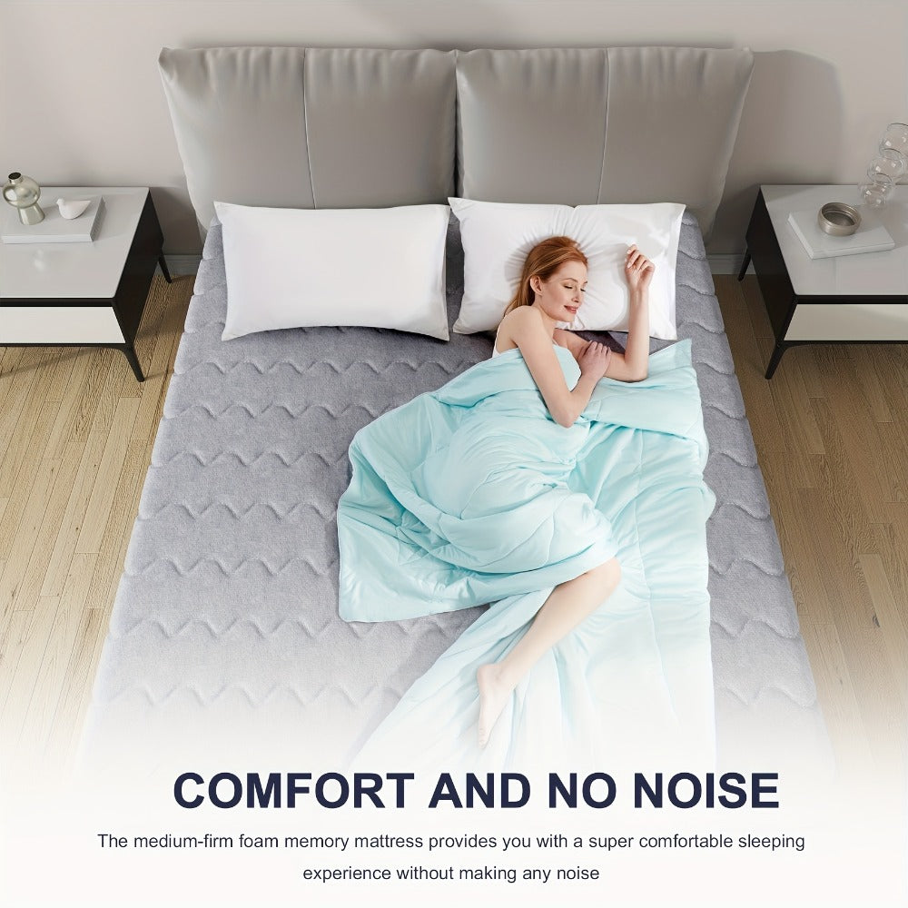 Hybrid Mattress 23cm 9 Inch Pocket Spring & Memory Foam | Medium Firm | Motion Isolation | Single Small Double Double King | Grey | Compressed Box Delivery