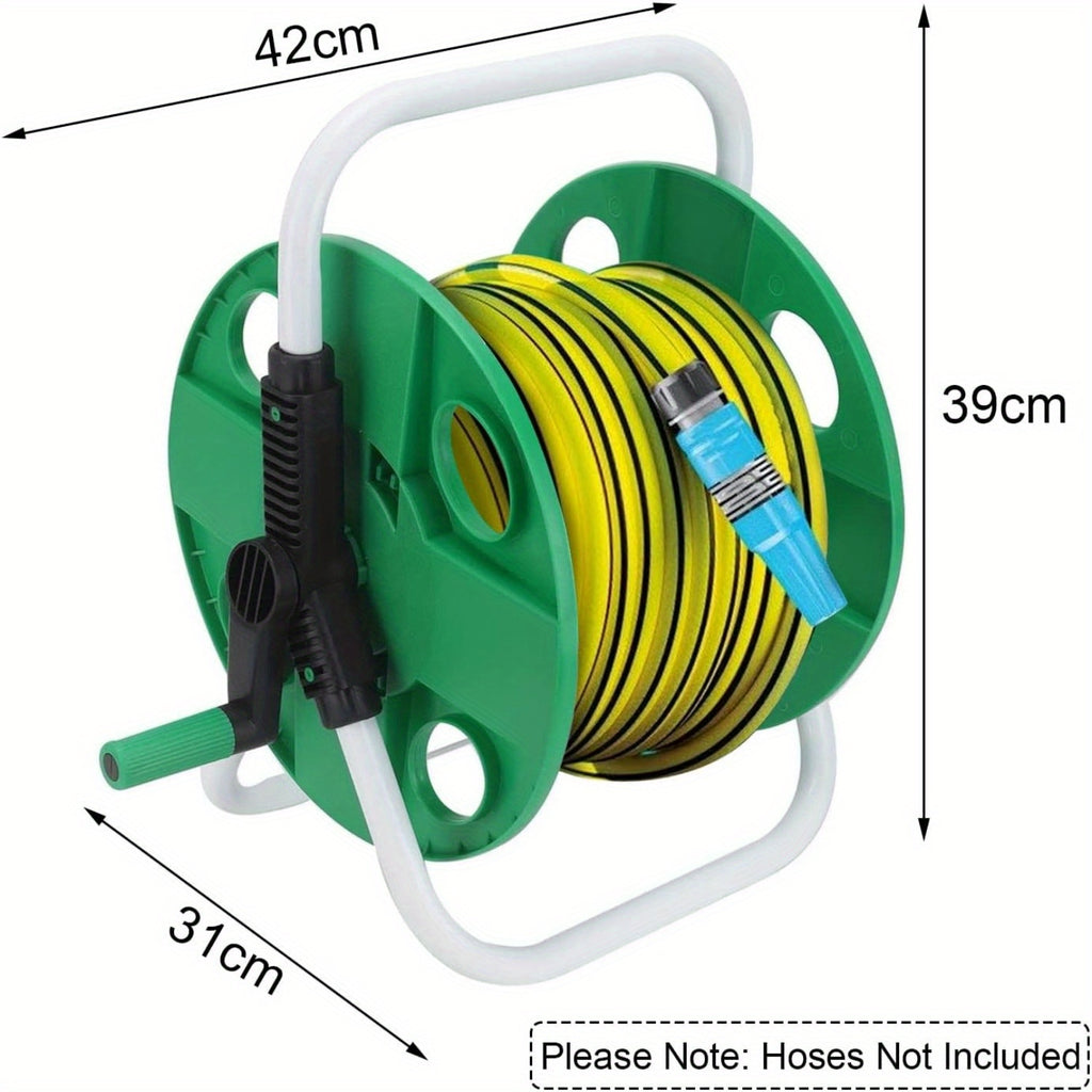 Garden Hose Reel 45m Freestanding Portable – Lightweight Anti-Twist PP Plastic Hose Pipe Reel with Crank Handle for Patio, Yard, Driveway & Garden – Foldable Space-Saving Design