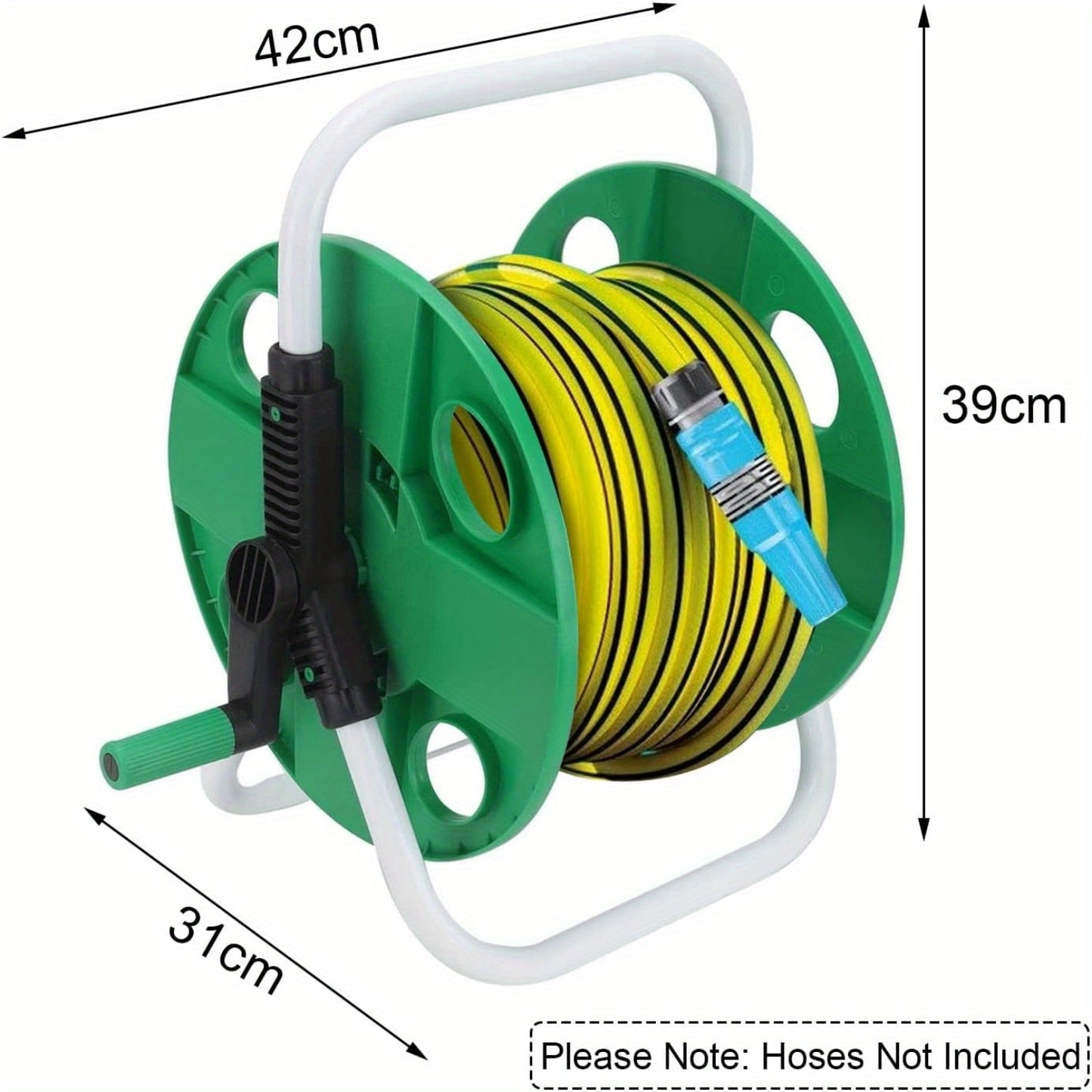 Hose Reel 45m Lightweight Portable Hose Pipe Reel Prevents Twisting Free Standing Mobile Hose Reels for Home Patio Deck Yard Garden Driveway Stable Hose Guide