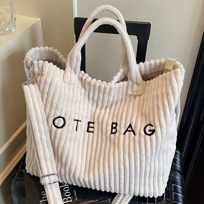 Ladies' Fashionable Solid Color Soft Large Capacity Multifunctional Shoulder Bag, Adjustable Shoulder Strap Tote Bag, Suitable for Commuting and Shopping, Perfect Holiday Gift