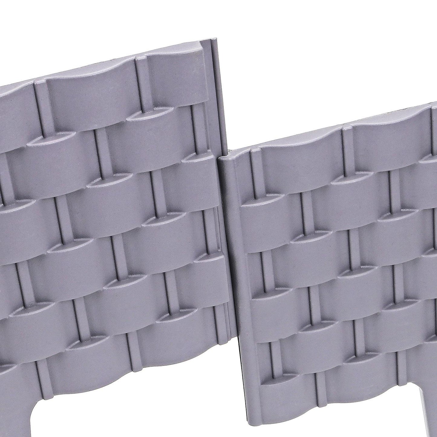 Garden Fencing Set, 4pcs Faux Rattan Effect Plastic Edging, Durable and Weather-Resistant Border for Lawn, Flowerbed, Patio, Driveway, Landscaping Decoration, Easy-to-Install Garden Edging Panels, Decorative Outdoor Fence for Lawn Protection, 2.38m Covera