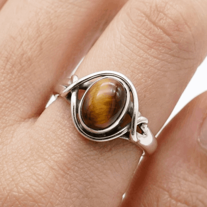925 Sterling Silver Natural Gemstone Designer Ring~ Natural Gemstone Ring ~ Amethyst, Labradorite, Rainbow Moonstone, Carnelian, Malachite, Gift For Birthday