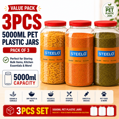 50ml/100ml/200ml/1000ml/1500ml/2000ml/2400ml/3000ml/4000ml/5000ml Plastic Jar with Lid - BPA-free Transparent Round Multi-purpose Container - Dishwasher Safe - Flip-top - Suitable for Lotions, Creams, Body Lotions, Clay, Cosmetics, Beads, Samples and Trav