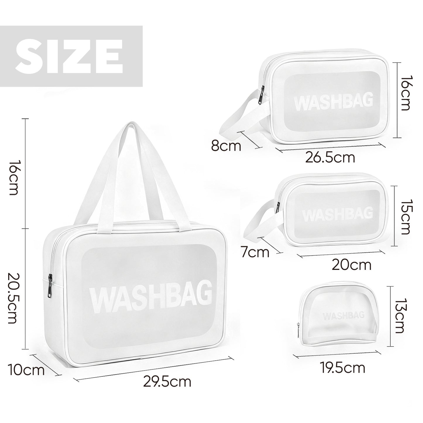 4pcs Clear Travel Toiletries Bag for Women, Travel Toiletry Bags Clear Wash Bag for Toiletries, PVC Waterproof Makeup Bag for Women and Girls