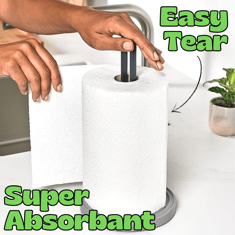 18pc Kitchen Roll Paper Towel Rolls 3 Ply, Panda Giant Tissue Papers Towels Ultra Absorbent, Soft & Reliable Household Cleaners for Home, Office & Commercial Cleaning, 18 Rolls (6 Packs)