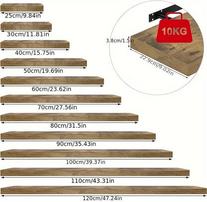 1pc Floating Shelf Wall Shelf Free-floating Shelf Wall Shelf Bookshelf Wooden Board for Books, Pictures, Decorations, Floating Shelves
