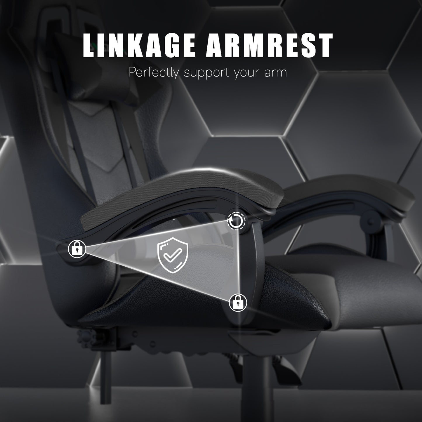 GartistGo Ergonomic Gaming Chair - Gamer Chairs with Lumbar Cushion + Headrest, Height-Adjustable Office & Computer Chair for Adults, Girls, Boys (Without footrest)