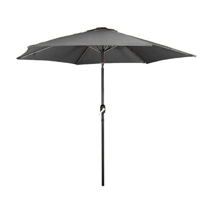 Groundlevel Garden Parasol Umbrella Sunshade Polyester Canopy Iron Frame With Crank Handle
