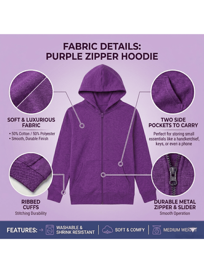 GW CLASSY OUTFIT Boys Girls Casual Fleece Hoodie Kids Lightweight Zipper Sweat Shirt Soft and Comfortable for School and Everyday