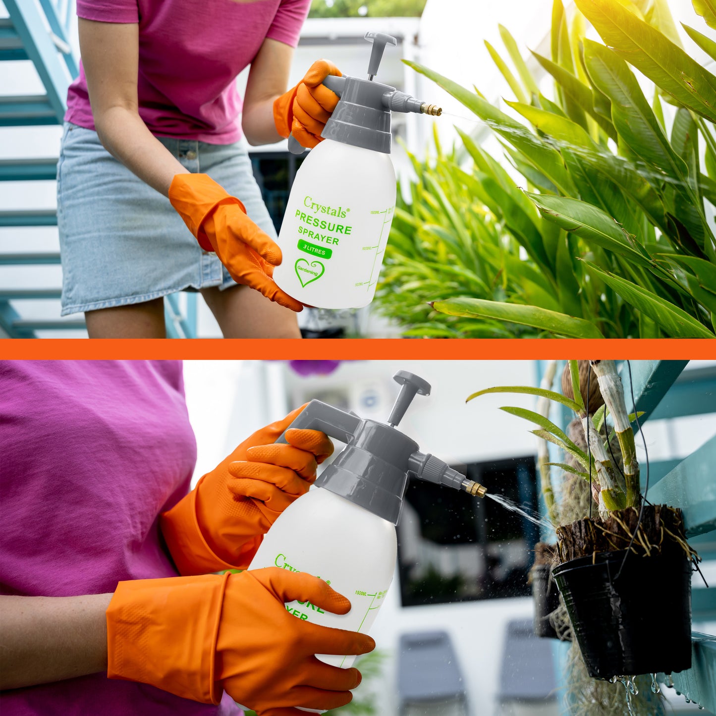 3L Pressure Spray Bottle – Handheld Garden Sprayer with Adjustable Nozzle, Manual Pump Action for Weed Killer, Fertiliser, Cleaning – Heavy Duty Portable Chemical Sprayer for Outdoor Use