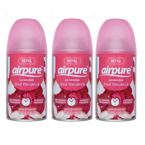 3 x Airpure True Romance Room And Fabric Spray 250ml Each Refreshing Fragrance Spray For Home And Living Spaces