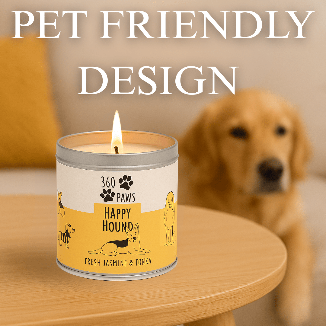 Happy Hound Candle – Fresh Jasmine & Tonka | Odor-Neutralizing Long-Lasting Pet-Friendly Candle | 50-Hour Burn Time AromaGuard Scented Candle for Home
