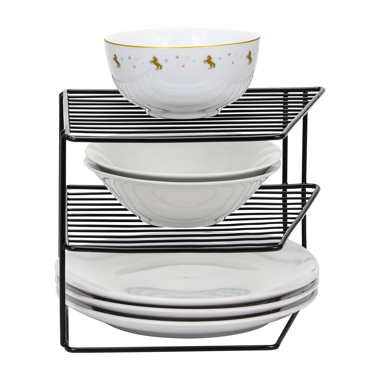 3 Tier Corner Kitchen Plate Rack Tidy Cupboard Shelf Insert Organiser New