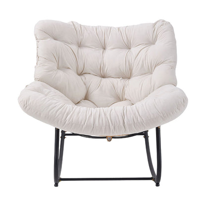 Large/Small 1pc Outdoor Rattan Rocking Chair for Home or Office Use, Lounge Chair, Reading Chair, Suitable for Living Room, Family Gatherings, Patio & Garden (White/Grey/Green)