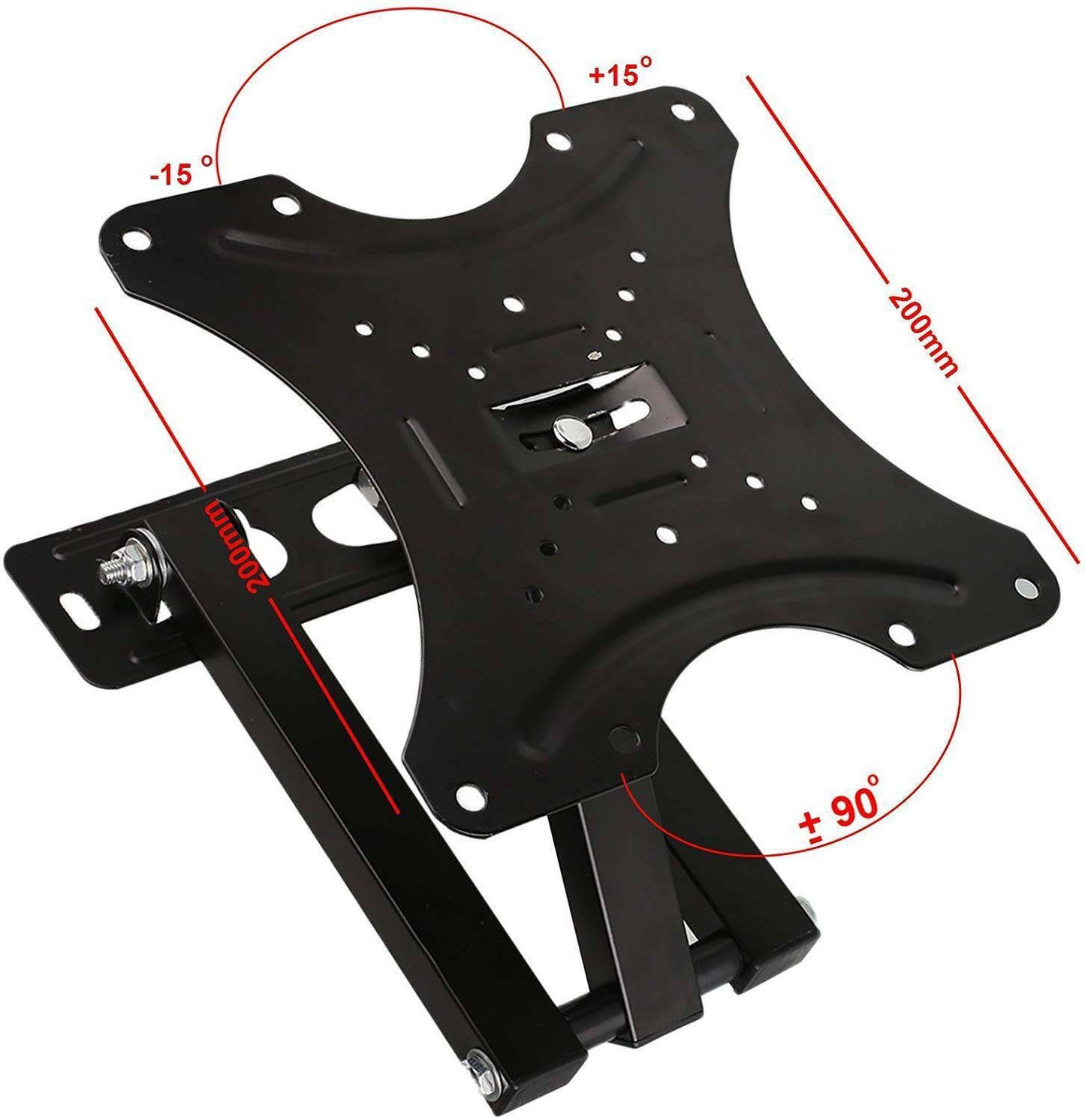 TV Wall Bracket for 10" to 42" Heavy Duty TV Mount Bracket Adjustable TV Wall Mounted Holder with Swivel Tilt Motion Arm for Flat TV Curved TV up to 30kg Max VESA 75x75mm to 200x200mm