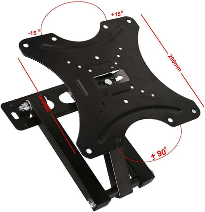 TV Wall Bracket for 10" to 42" Heavy Duty TV Mount Bracket Adjustable TV Wall Mounted Holder with Swivel Tilt Motion Arm for Flat TV Curved TV up to 30kg Max VESA 75x75mm to 200x200mm