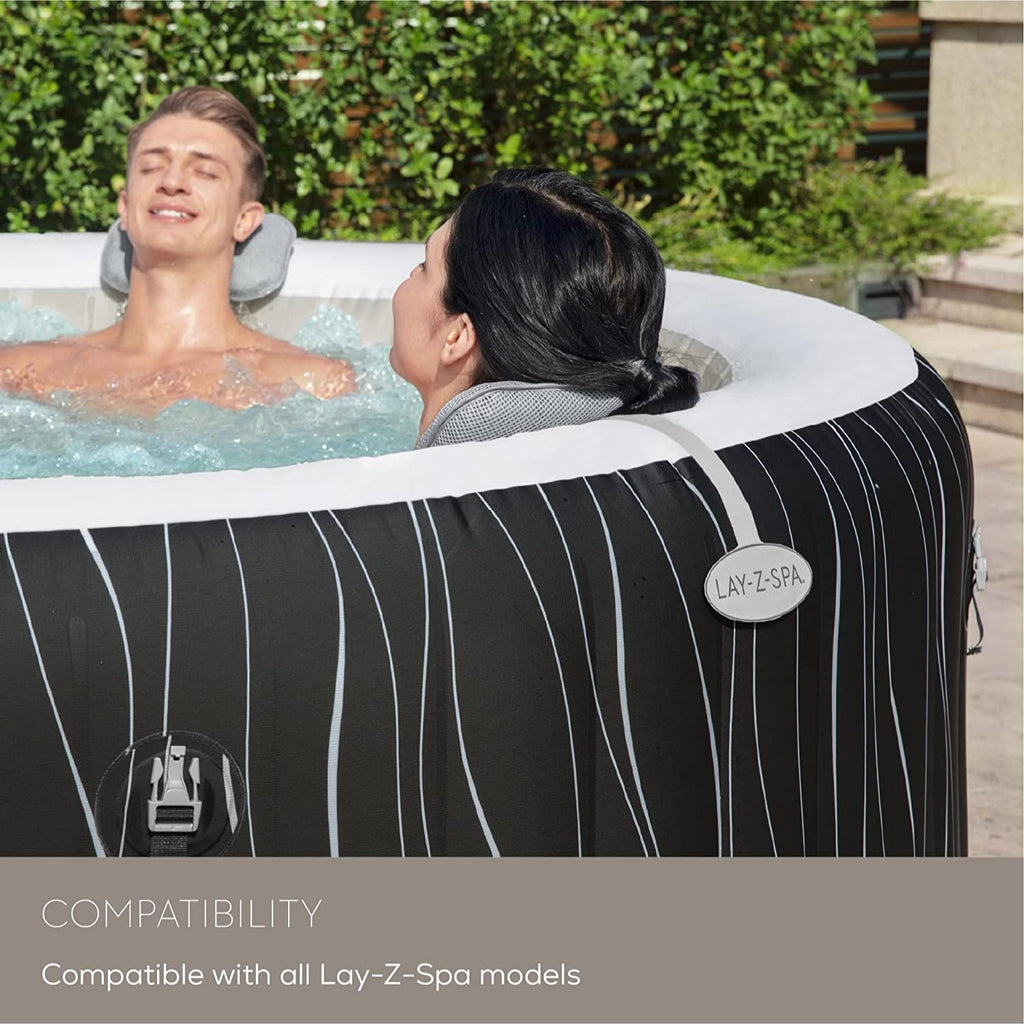 Lay-Z-Spa Padded Hot Tub Pillow Set of 2 – Adjustable Height Ergonomic Head & Neck Support with Washable Mesh | Compatible with All Lay-Z-Spa Models & Most Bathtubs