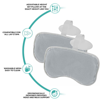 Bestway Lay-Z-Spa Padded Pillow Neck and Head Support for Hot Tub Set of 2
