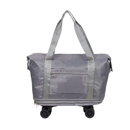 Travel Bag with Detachable Wheels, Expandable Duffel Bags for Women, Foldable Rolling Duffle Bag with Wheels, Carry on Luggage, Gift for Men Women Suitcases