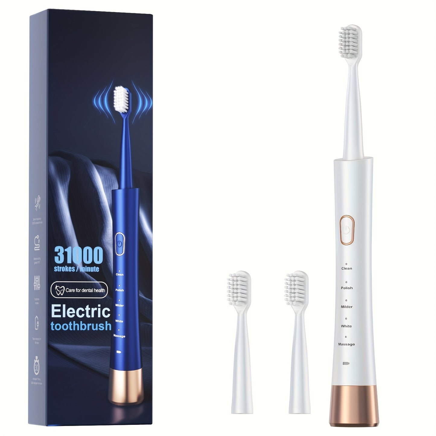 Sonic Electric Toothbrush - High Power Rechargeable Toothbrushes, 5 Adjustable Modes Father'S Day, Mother'S Day Gift