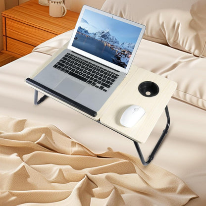 Foldable Laptop Desk, Adjustable Laptop Table with Cup Holder, Portable Bed Tray Table for Working, Reading, Eating, and Studying, Ergonomic Notebook Stand with Non-Slip Design