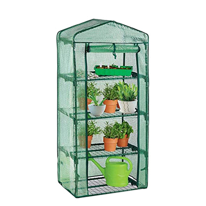 4 Tier Greenhouse, Small Plant Greenhouses,With Transparent Plastic PVC Cover, Indoor outdoor tent garden greenhouse