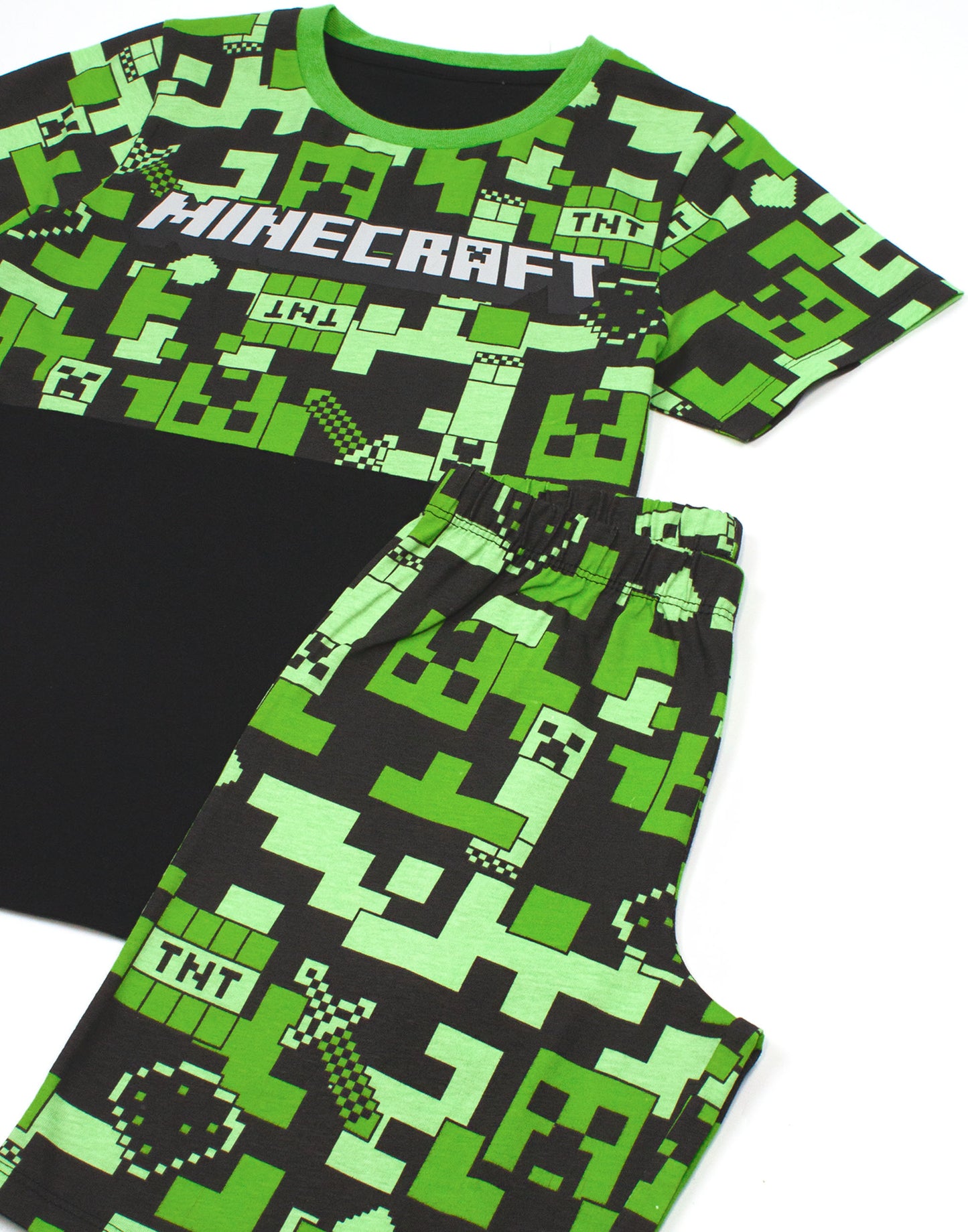 Minecraft Pyjamas for Boys | Kids Long or Short Bottoms Options & Gamer T-Shirt | Children'S Creeper PJ Set Merchandise Gifts 7-8 Years
